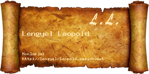 Lengyel Leopold névjegykártya